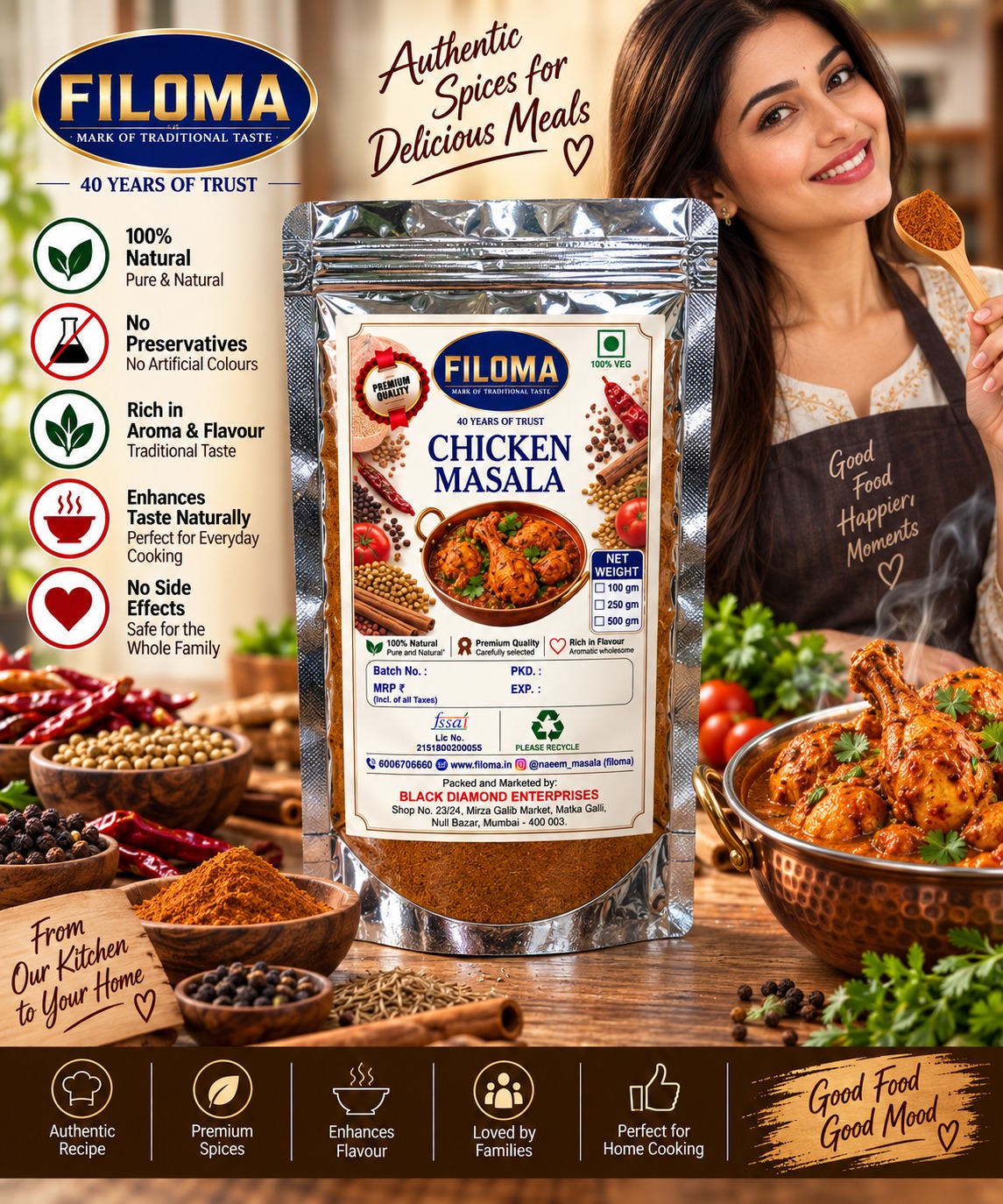 Filoma Chicken Masala (Chicken Masala Powder) – Authentic Spice Blend
