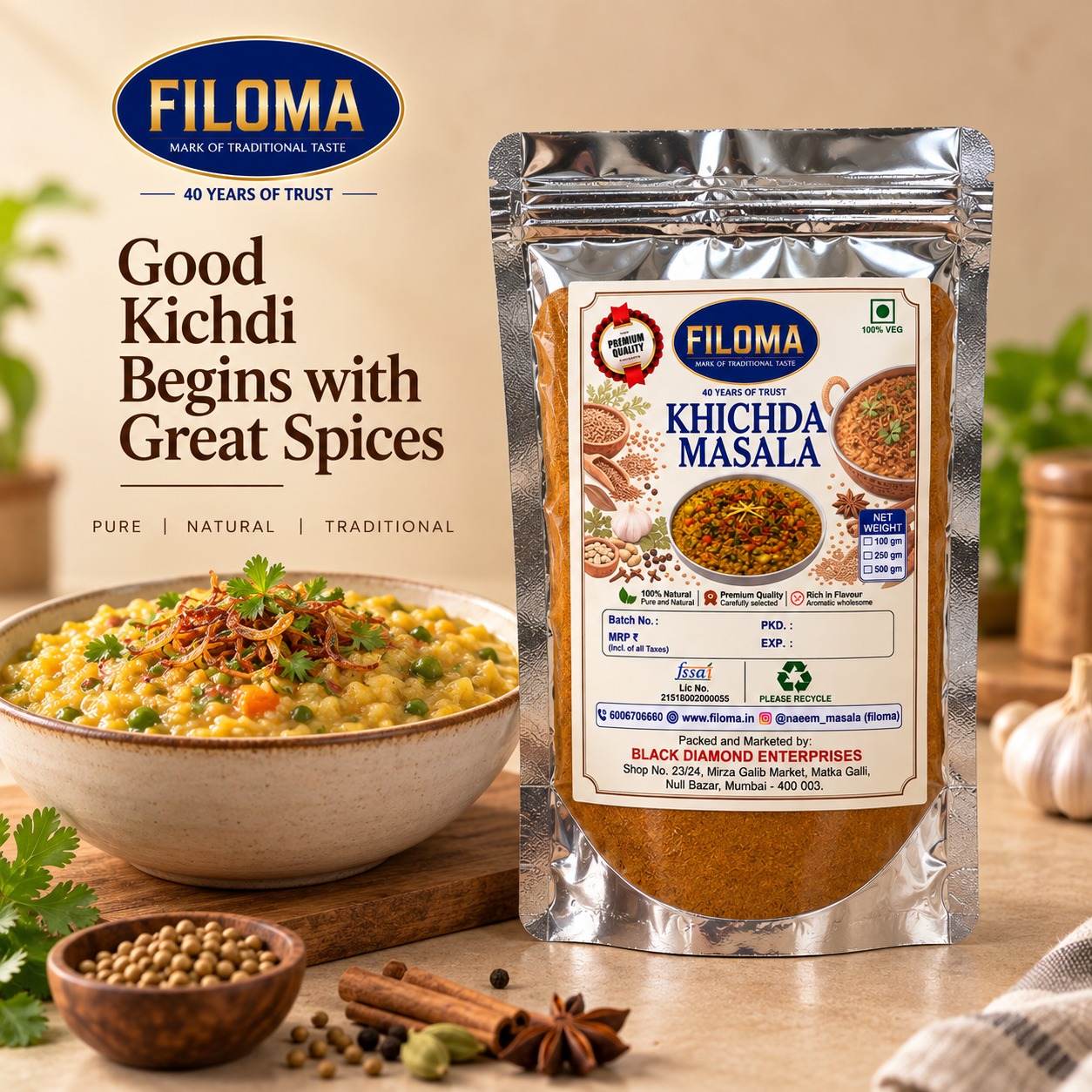 Filoma Khichda Masala – Authentic Traditional Spice Blend