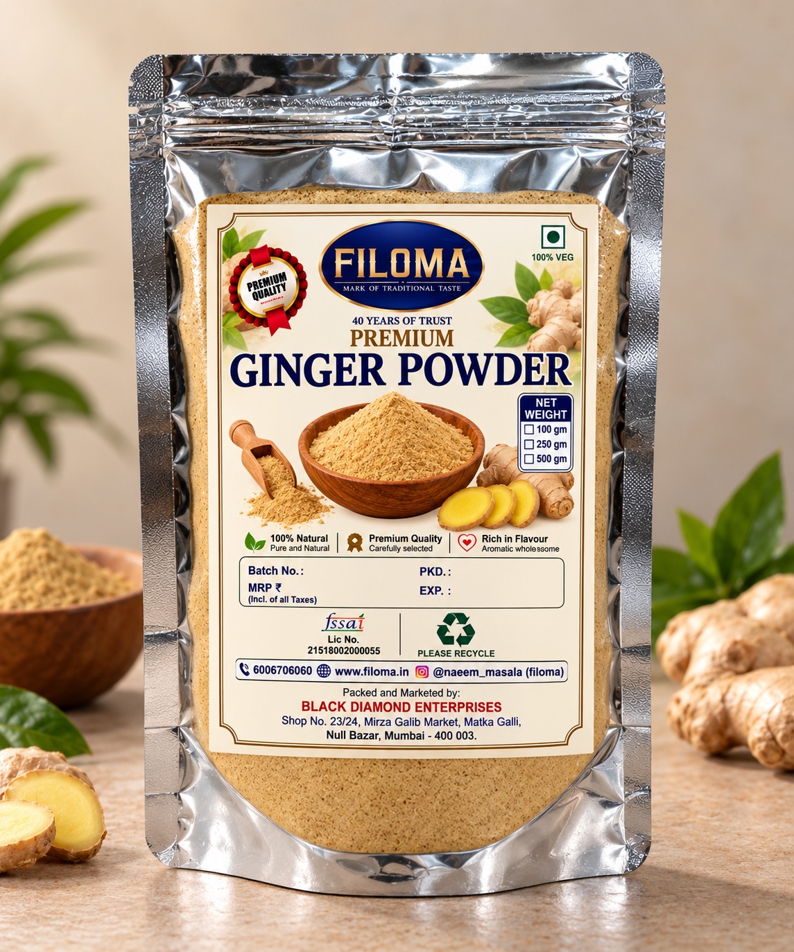 Filoma Premium Ginger Powder – 100% Natural & Pure