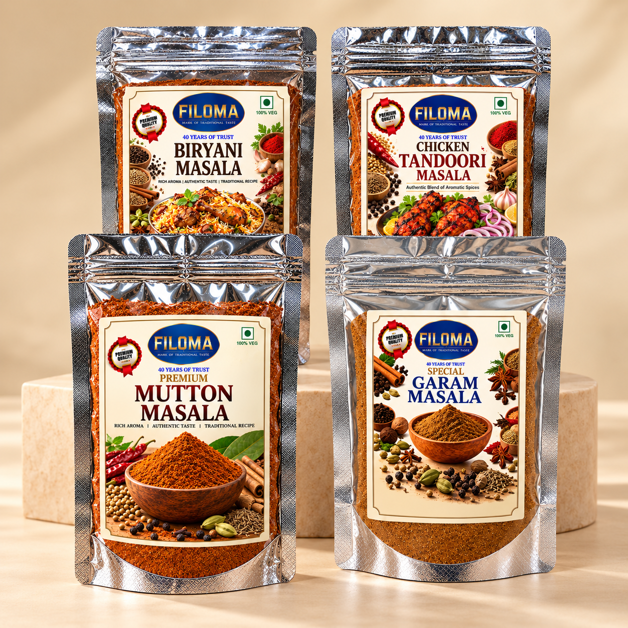 Filoma Weekend Feast Combo | 4 Masalas × 100g