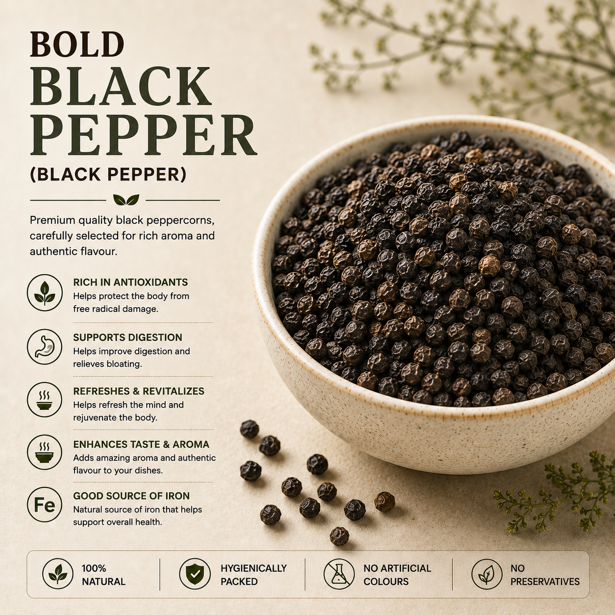 BLACK PEPPER  100% pure,fresh,aromatic