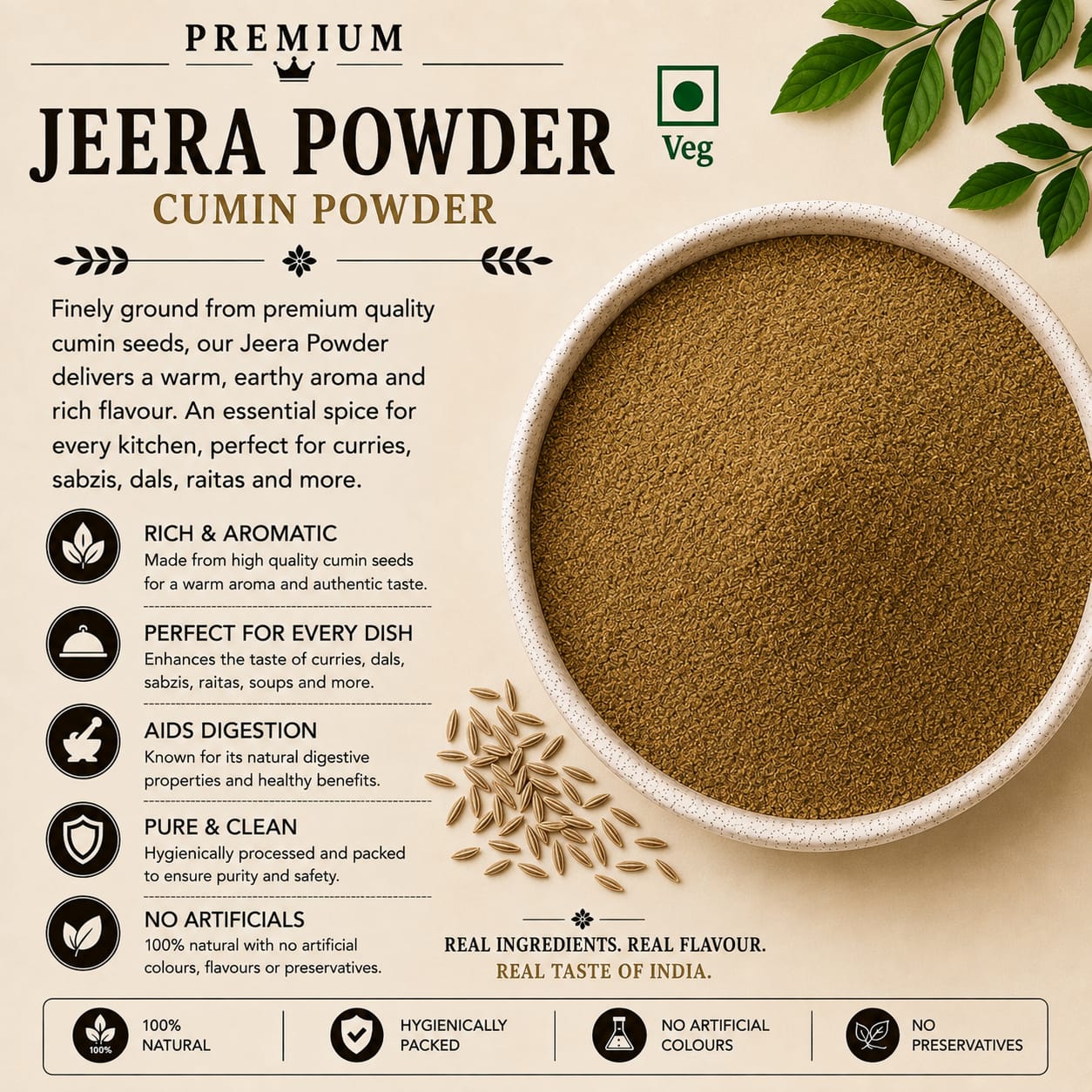 Naeem masala jeera powder (cumin powder)100%natural rich in natural aroma.