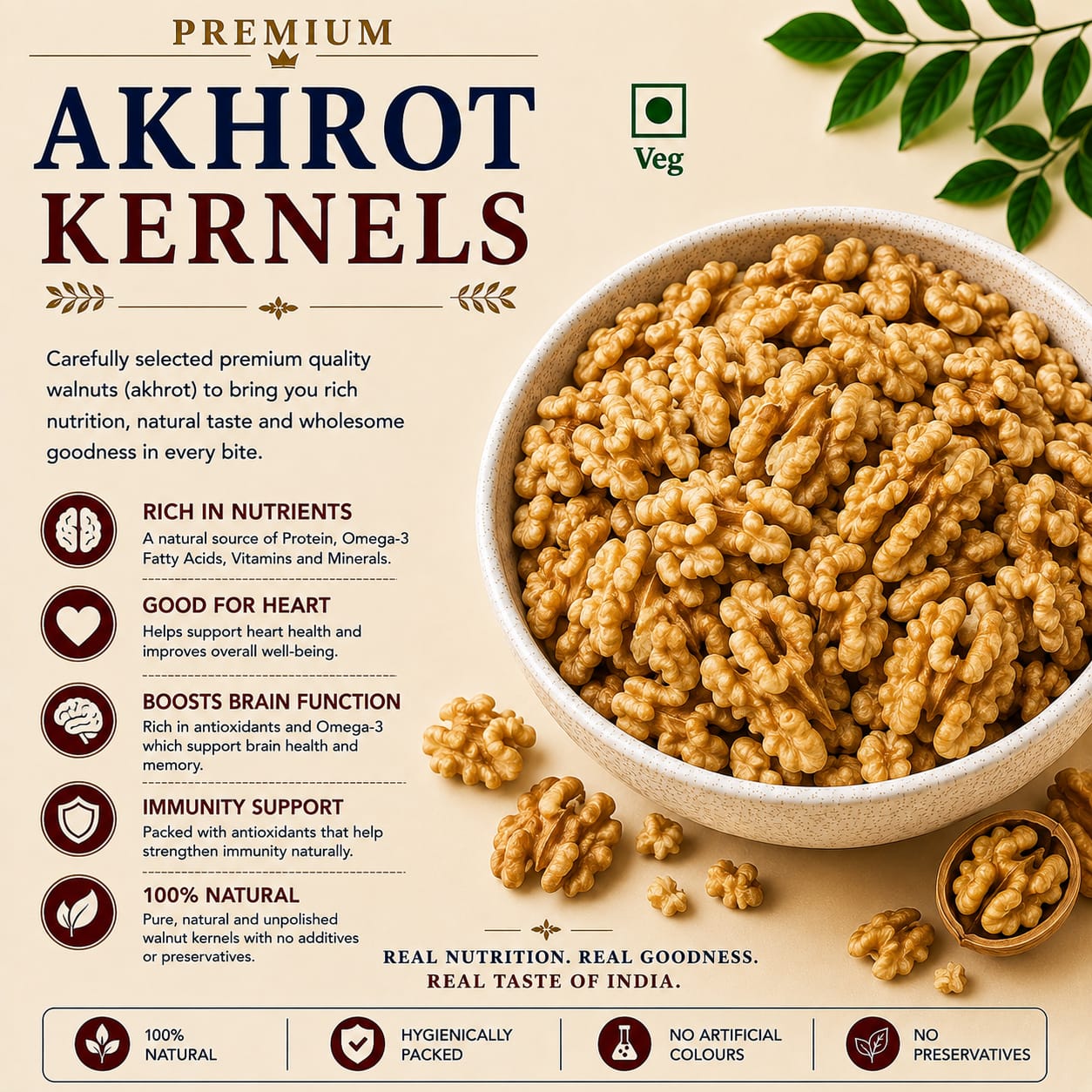NAEEM MASALA premium Akhrot kernels (walnut kernels) 100%pure and natural.