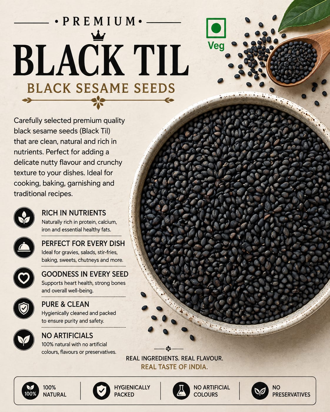 Naeem masala premium black til (BLACK SESMAME SEEDS)100%natural rich in nutreints.