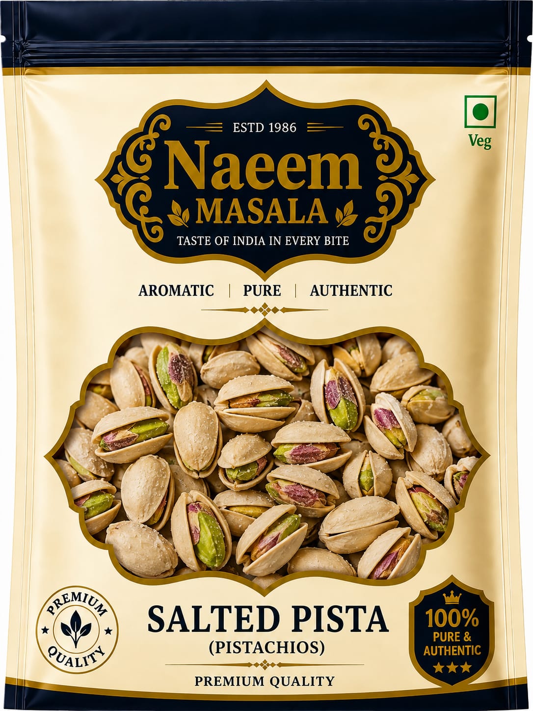 Naeem masala premium salted pista (pistachio) naturally crunchy and deliciuos