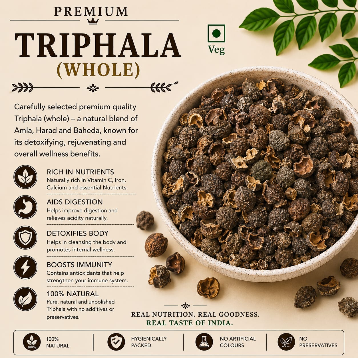 Naeem masala premium triphala (whole) 100%natural rich in natural antioxidants