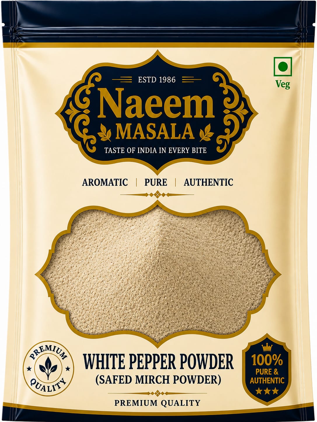 Naeem masala premium white pepper powder (safed mirchi powder)100%natural ehnaces aroma and taste.