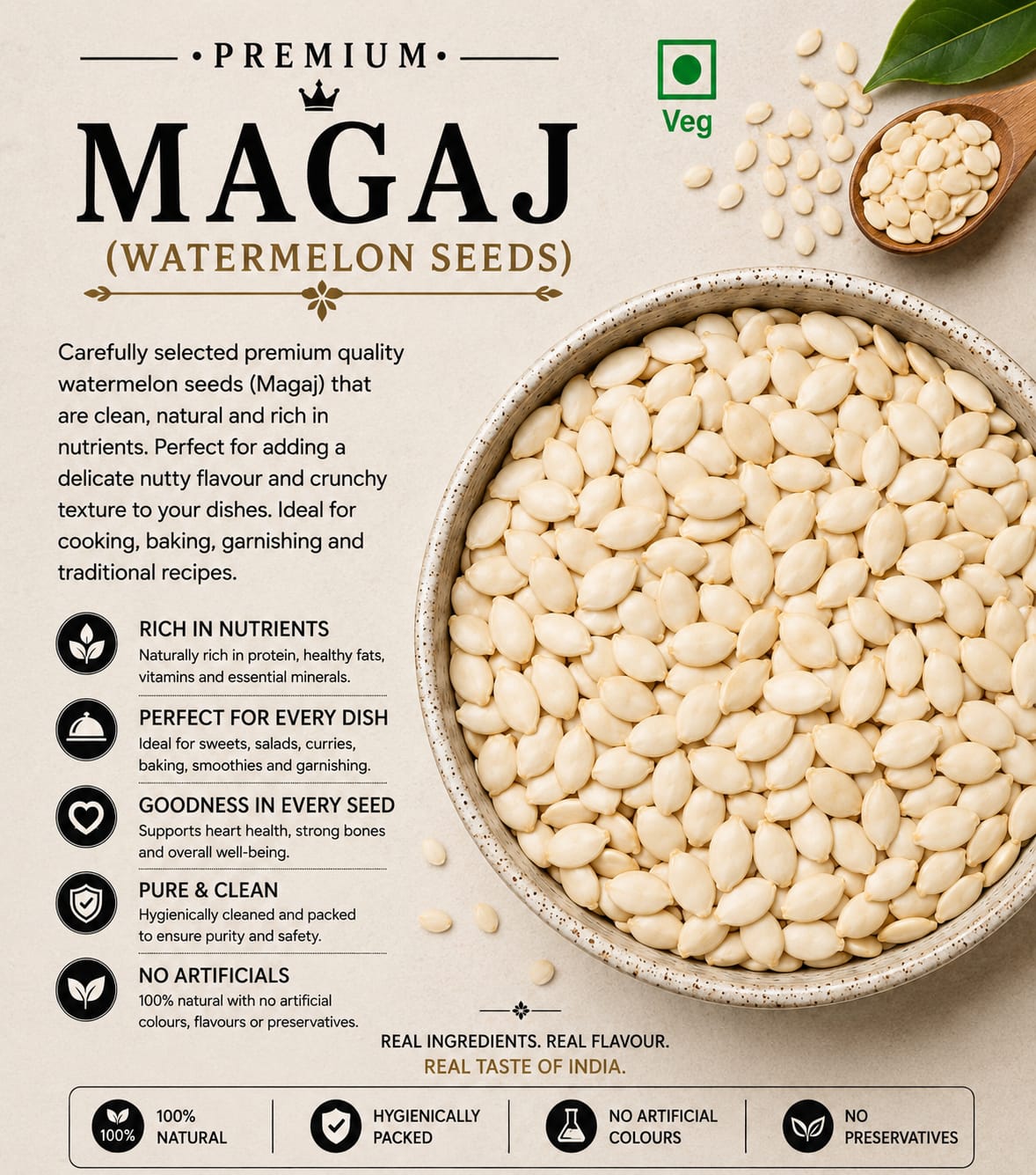 Naeem masala premuim magaj seeds (watermelon seeds) 100%natural rich in nutreints.