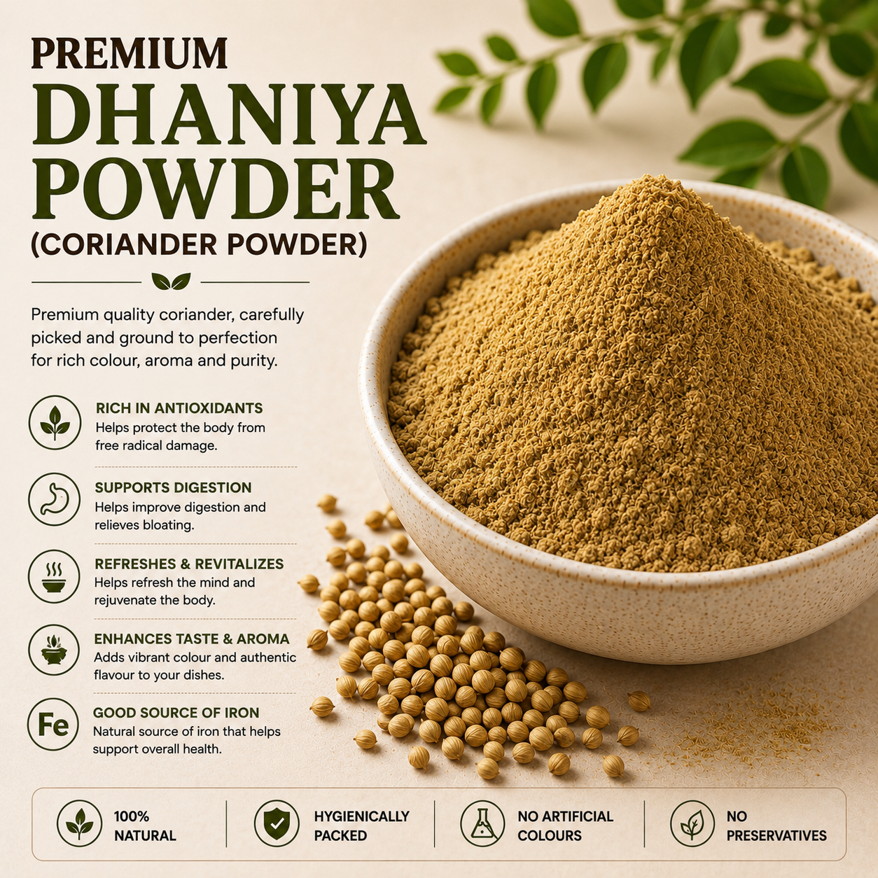 Naeem Masala Special Dhaniya Powder (Coriander Powder) 50g – Aromatic, Pure & Authentic