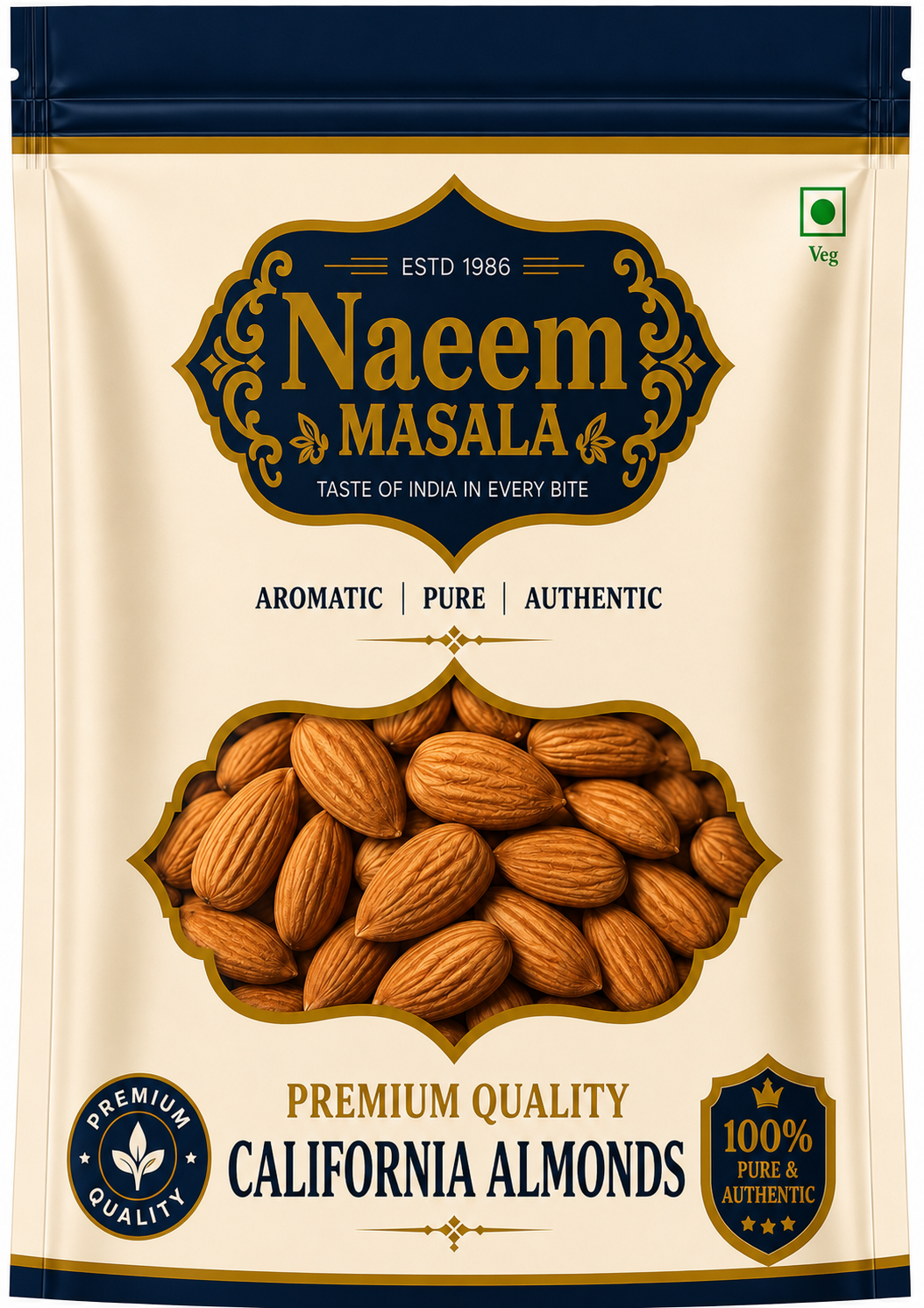 Premium California Almonds (Badam) – 50g Pack