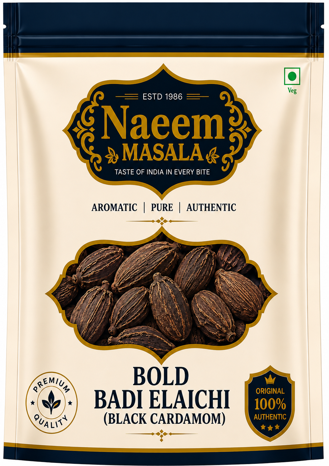 Premium Badi Elaichi (Black Cardamom) 50g – Aromatic, Pure & Authentic Whole Black Cardamom