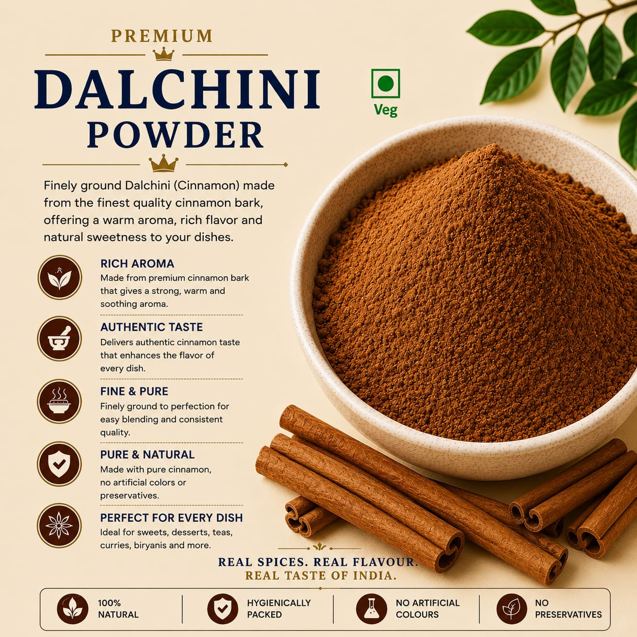 premium dalchini powder (cinnamon powder)100%pure and natural.rich aroma and flavour.