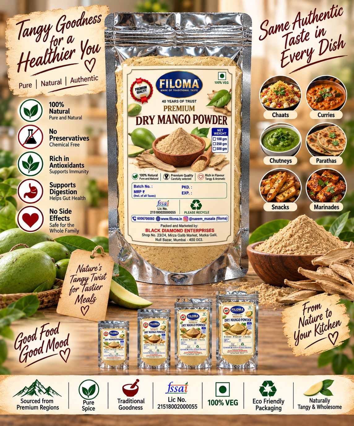 Premium Dry Mango Powder | Pure & Natural Amchur Powder