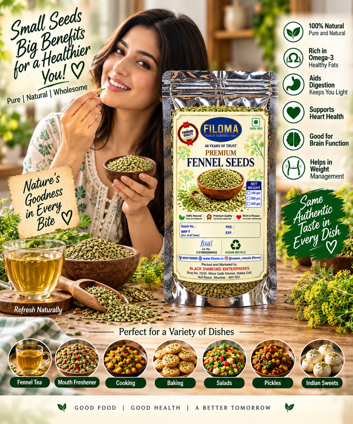 Premium Fennel Seeds | Pure & Natural Saunf for Everyday Use