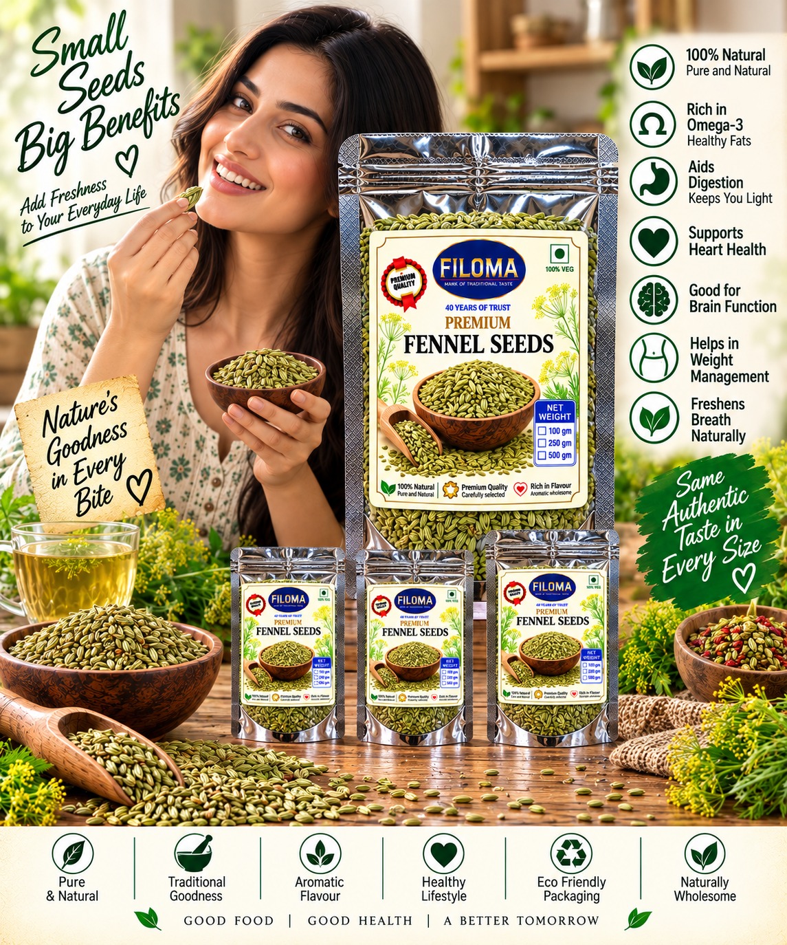 Premium Fennel Seeds | Pure & Natural Saunf for Everyday Use