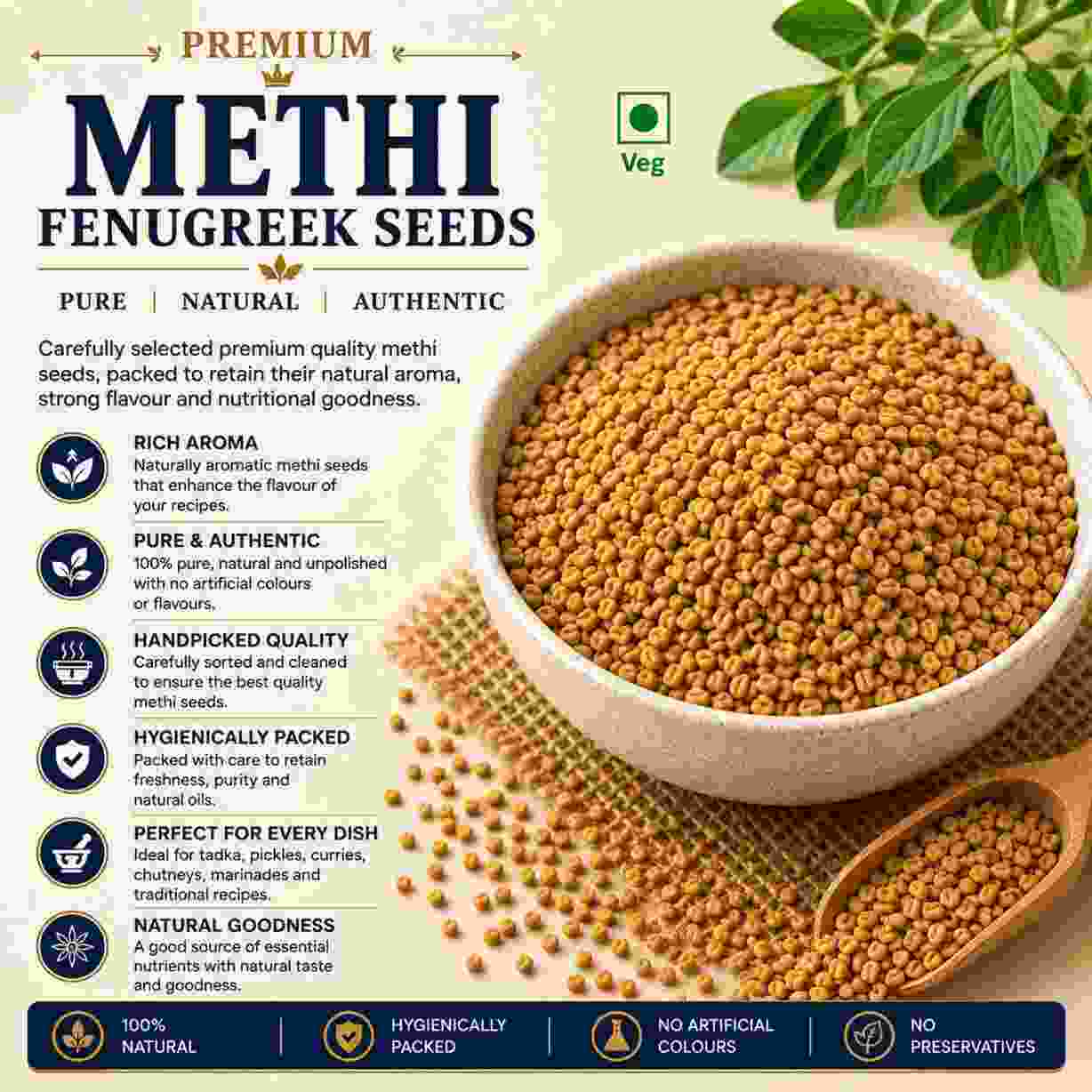 premium methi(fenugreek seeds)100%pure.rich aroma.authentic flavour