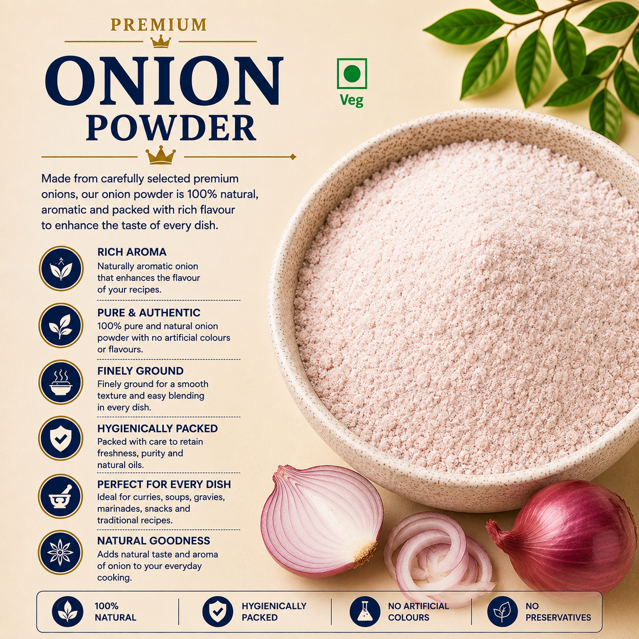 premium onion powder 100%pure and natural