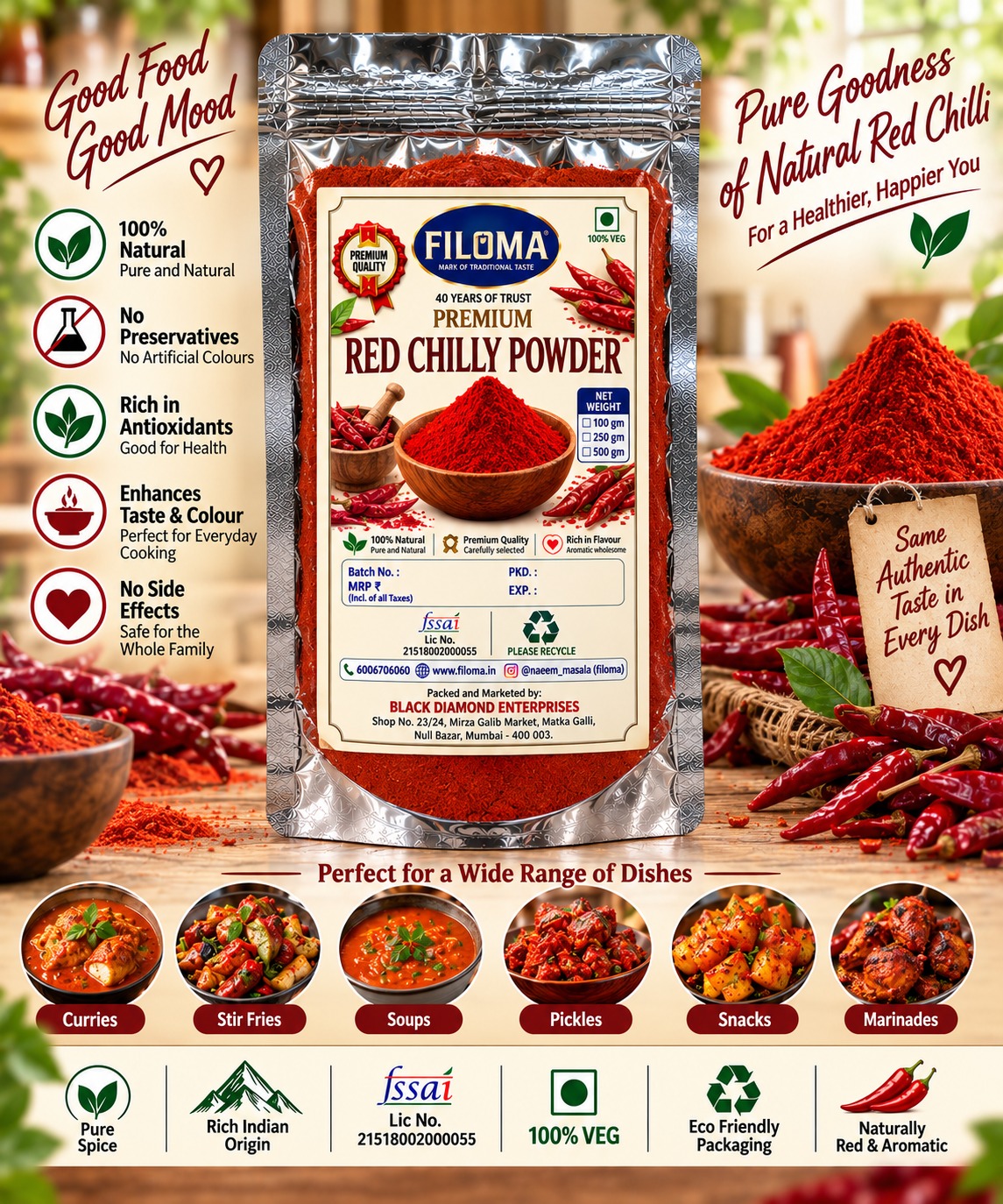 Premium Red Chilli Powder | Filoma