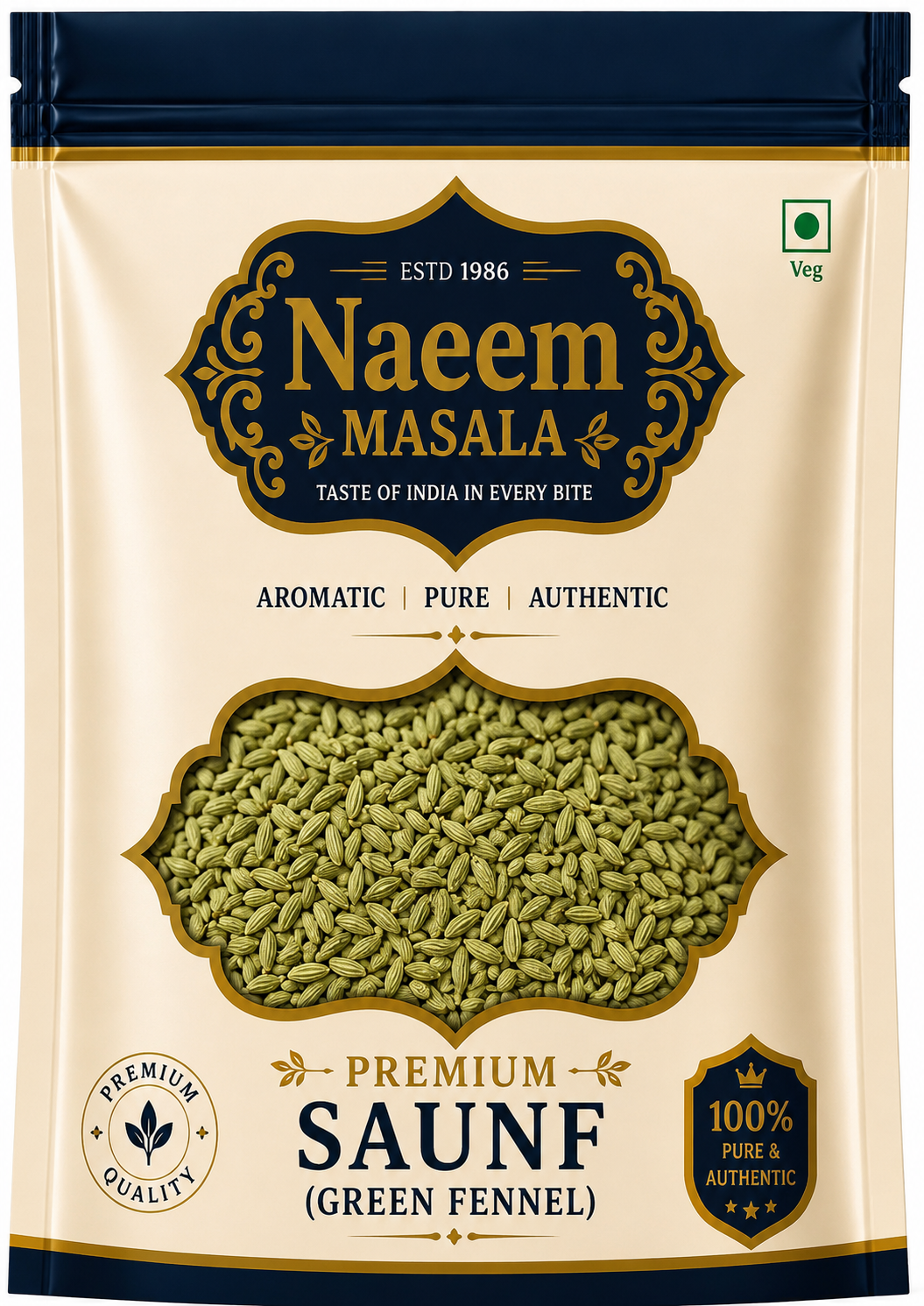 premium saunf (green fennel) 100% naturally, fresh and aromatic.