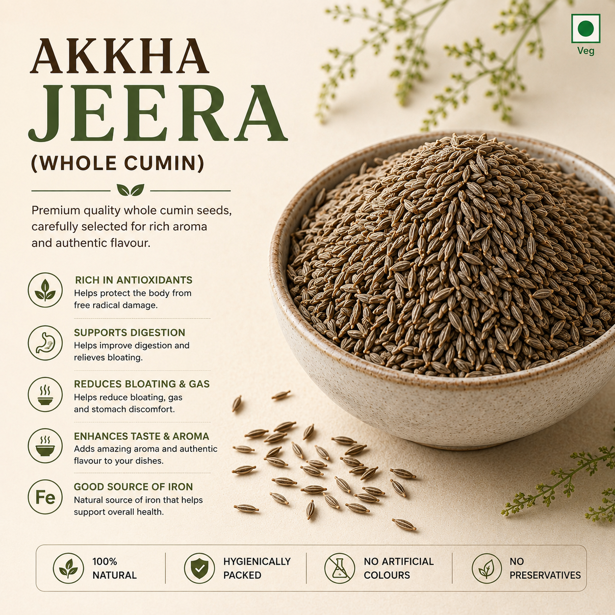 premium selected akkha jeera (cumin)pure|fresh|authentic