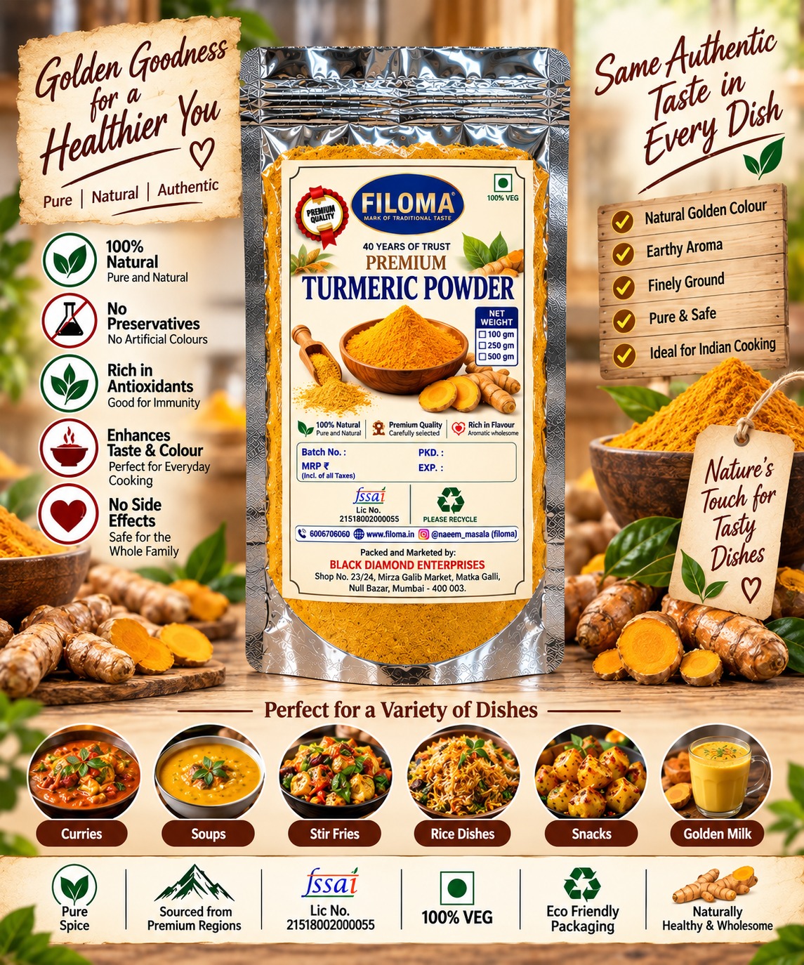 Premium Turmeric Powder | Filoma