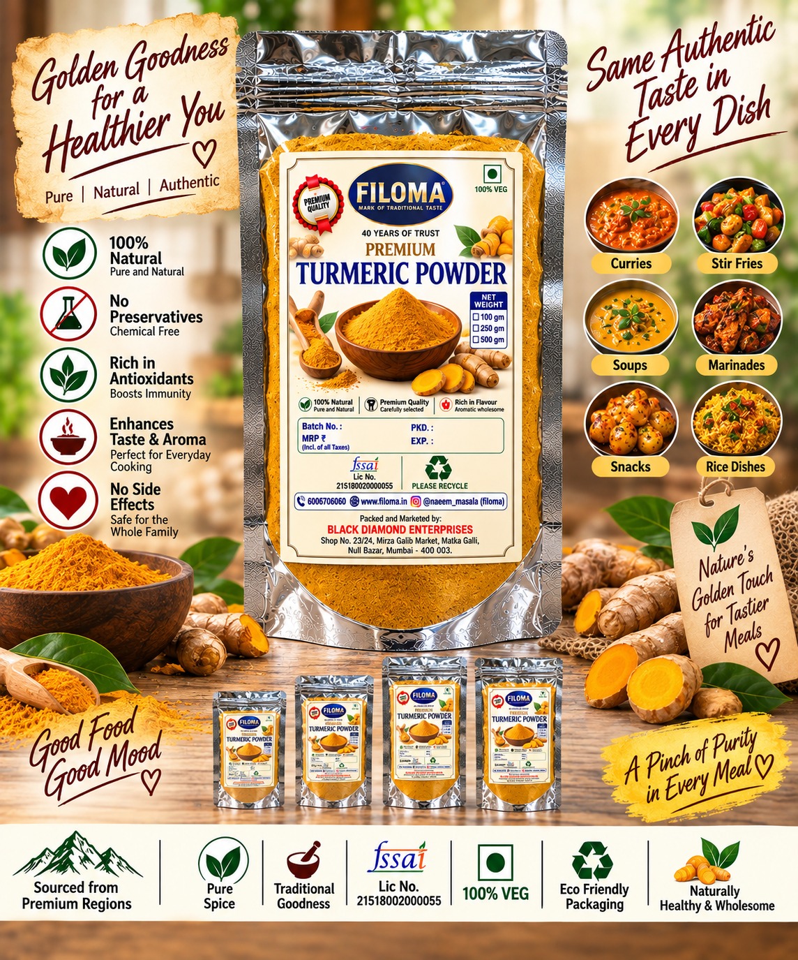 Premium Turmeric Powder | Filoma
