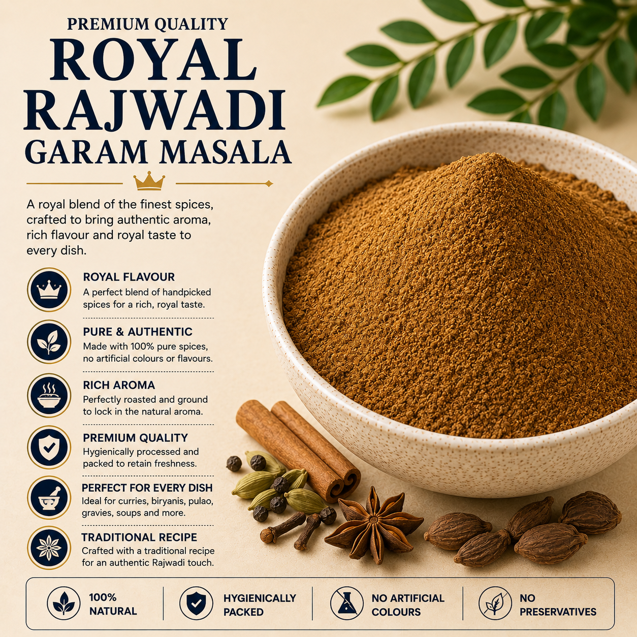 royal rajwadi garam masala  100%pure and finest